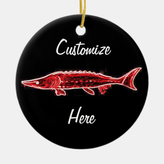 red sturgeon customised Thunder_Cove Ceramic Ornament (Front)