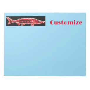 red sturgeon Thunder_Cove black Notepad