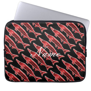 red sturgeons on black Thunder_Cove Laptop Sleeve