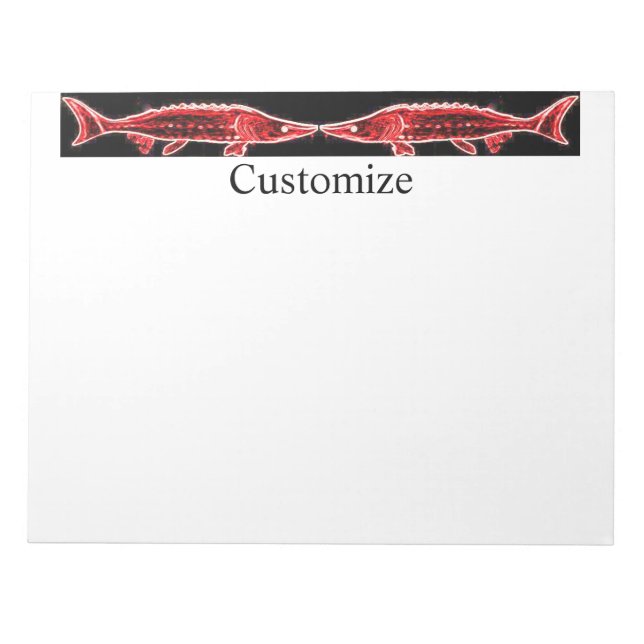 Red sturgeons Thunder_Cove black  Notepad (Front)