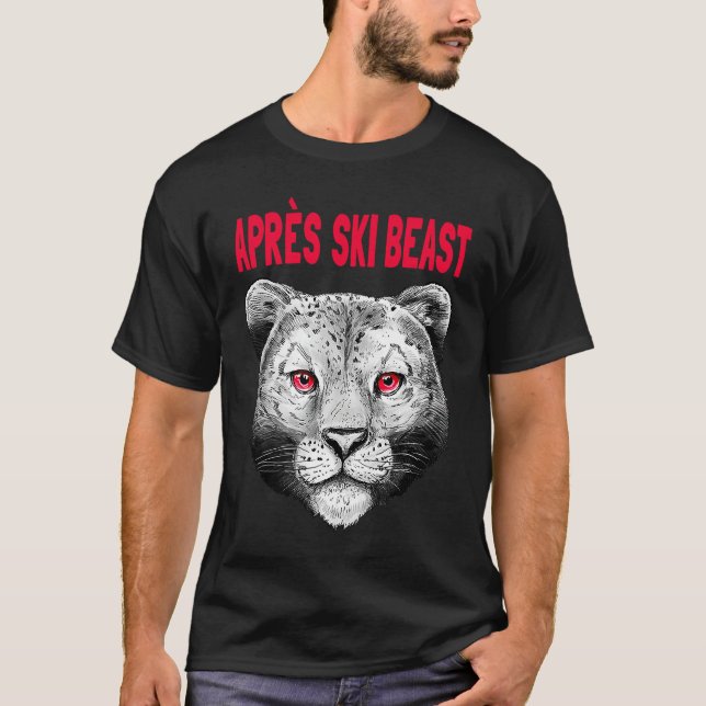 Red Style Apres Ski Snow Leopard T-Shirt (Front)
