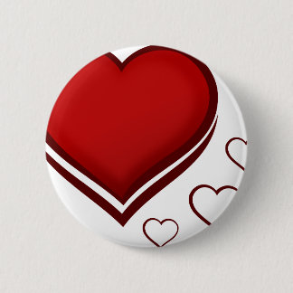 Red Stylised Heart with Smaller Hearts 6 Cm Round Badge