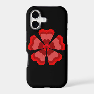 Red Stylised Retro Flower