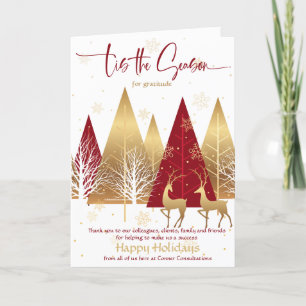 Red Stylised Xmas Trees Business Greeting Invitati Invitation
