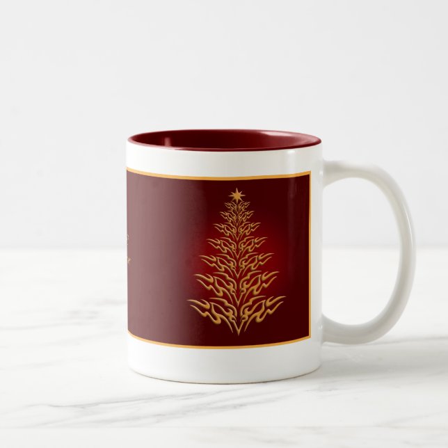 Red Stylish Christmas Tree Mug (Right)