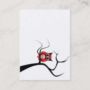 Red Sugar Skull Owl in Tree Business Card