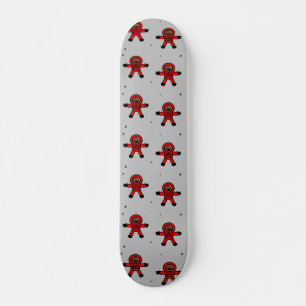 Red suit astronauts on grey  skateboard