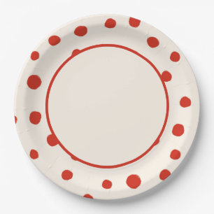 Red Summer Dots Paper Plate