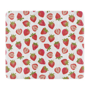 Red Summer Strawberry Pattern Cutting Board