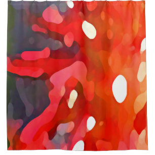 Red Sun Abstract by Amy Vangsgard Shower Curtain