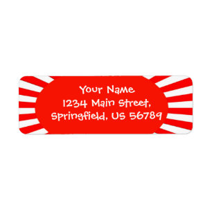 red sun address label return address label