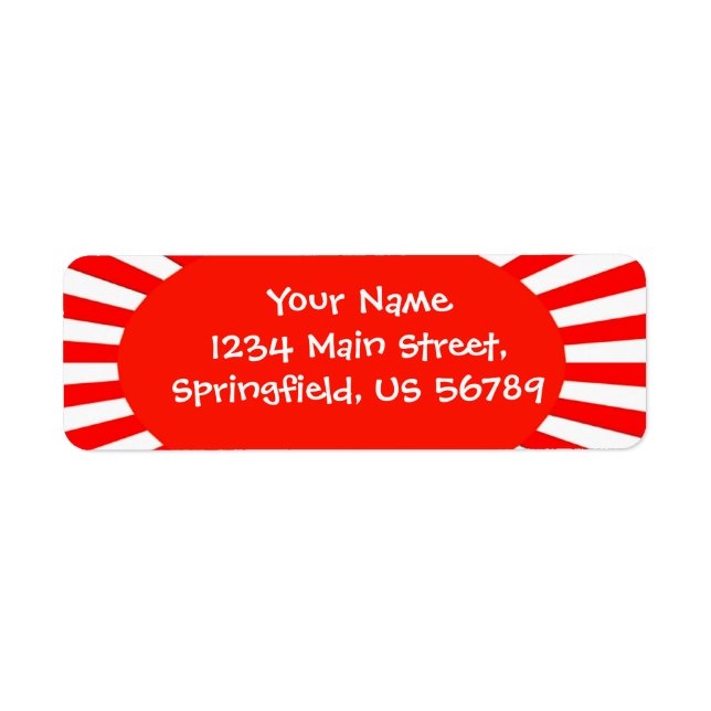 red sun address label return address label (Front)