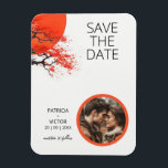 Red Sun and Old Sakura Wedding Magnet<br><div class="desc">Introducing our Red Sun and Old Sakura Wedding Save the Date magnet, a romantic and minimalist design with an oriental flair. Inspired by the elegant, minimalist, and bold aesthetics of oriental art, the design showcases a cherry blossom tree in full bloom, paired with a watercolor-ink red sun against a light...</div>