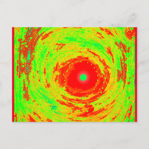 Red sun art postcard