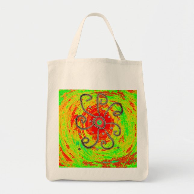Red sun art  tote bag (Front)