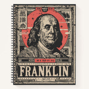 Red Sun Benjamin Franklin   American Icon Portrait Notebook
