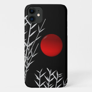 Red sun black white zen iPhone 11 case