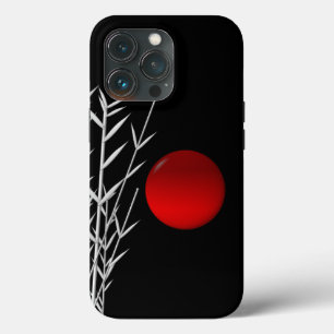 Red sun black white zen   iPhone 13 pro case