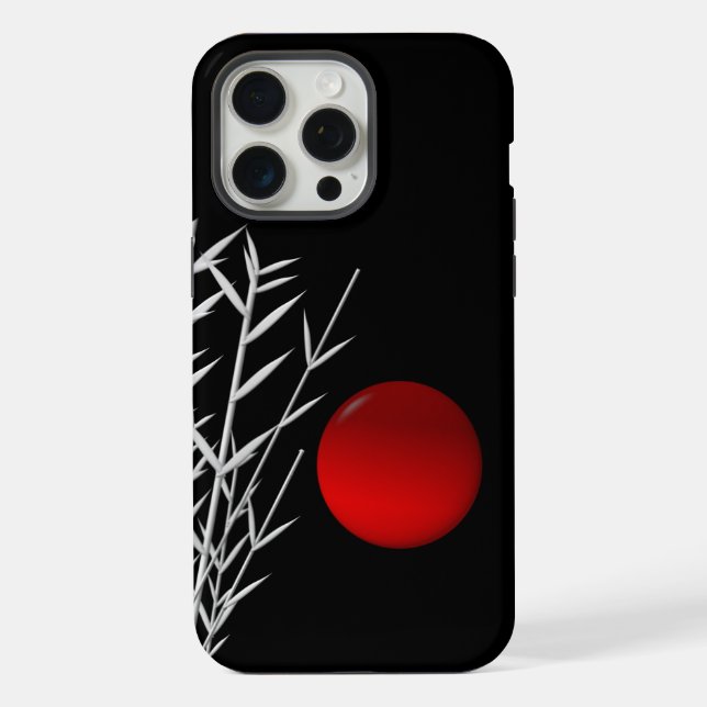 Red sun black white zen    iPhone case (Back)