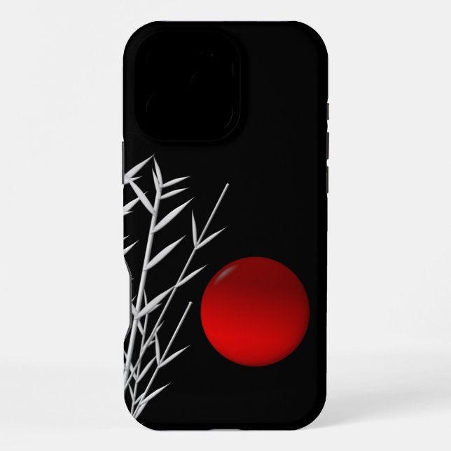 Red sun black white zen    iPhone case (Back)