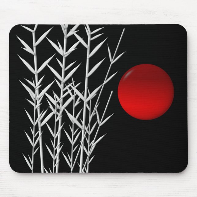Red sun black white zen mouse pad (Front)