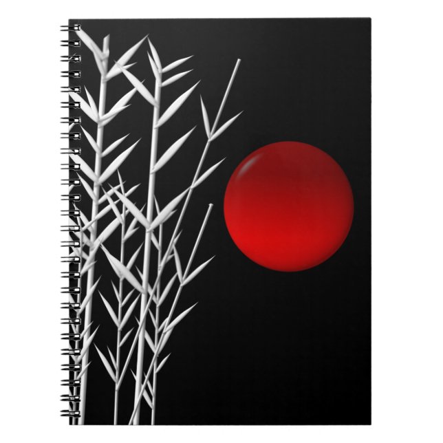 Red sun black white zen notebook (Front)