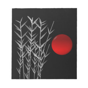 Red sun black white zen notepad
