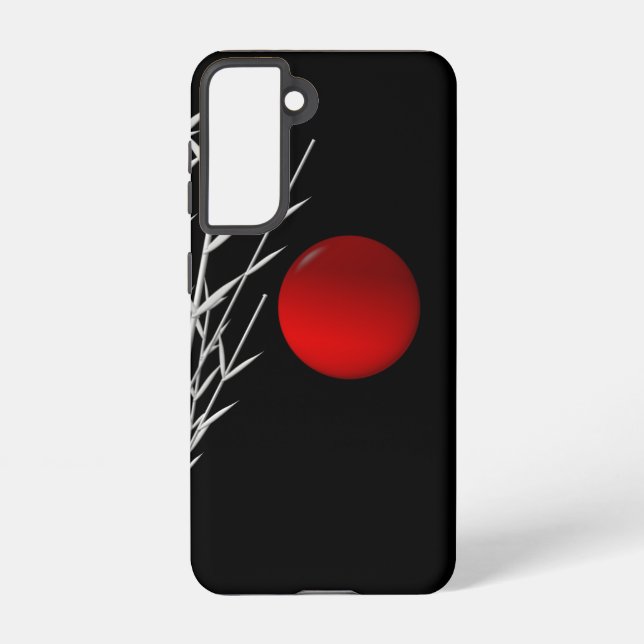 Red sun black white zen    samsung galaxy s21 case (Back)
