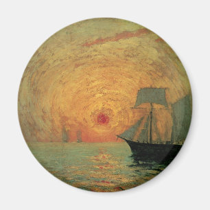 Red Sun by Maxime Maufra, Vintage Impressionism Magnet