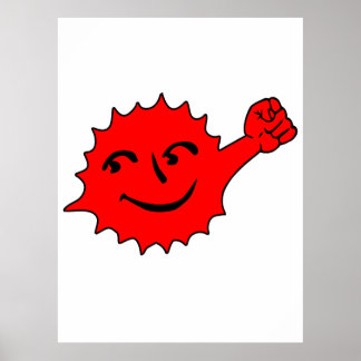 Red Sun Cheer Mascot Poster