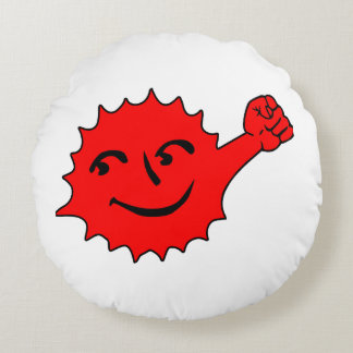 Red Sun Cheer Mascot Round Cushion