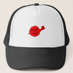 Red Sun Cheer Mascot Trucker Hat