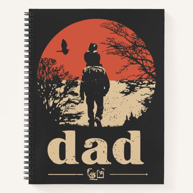 Red Sun Father Son | Silhouette Portrait Notebook (Front)