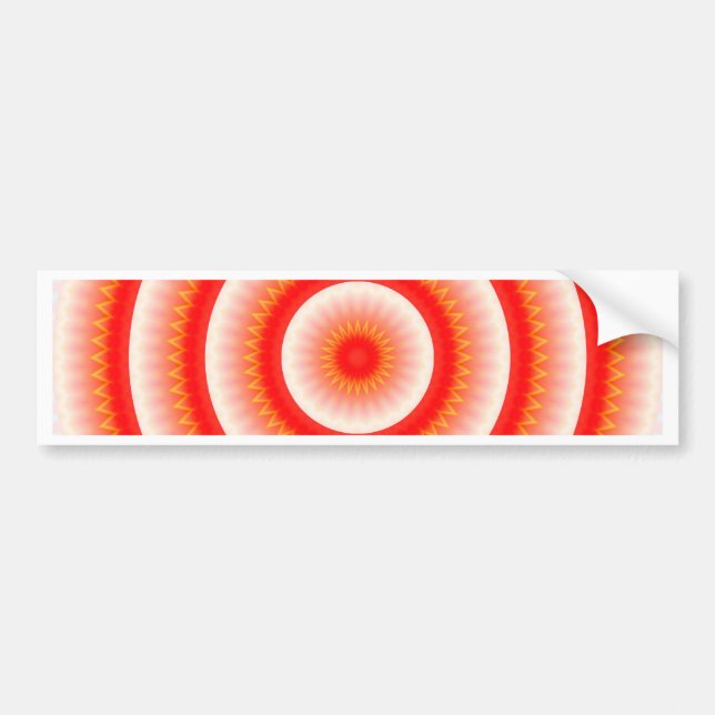 red sun mandala bumper sticker (Front)