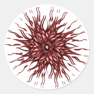 Red Sun Sticker