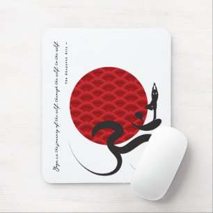 Red Sun Yoga Spiritual Indian Meditate Om Aum Logo Mouse Pad