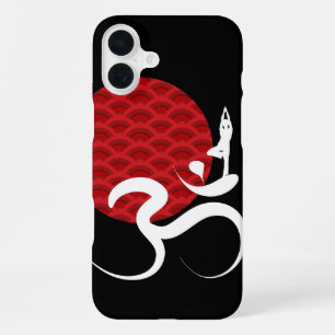 Red Sun Yoga Spiritual Indian Meditate Om Ohm Logo iPhone 16 Plus Case