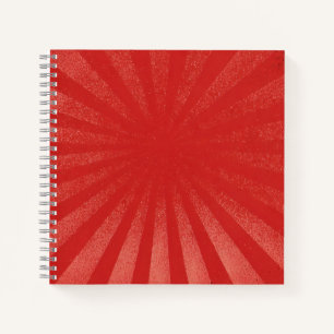 Red Sunburst Background – Vintage Retro Texture Notebook