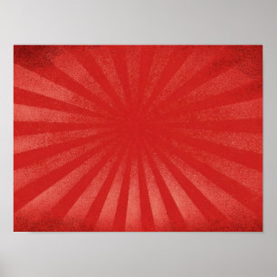 Red Sunburst Background – Vintage Retro Texture Poster