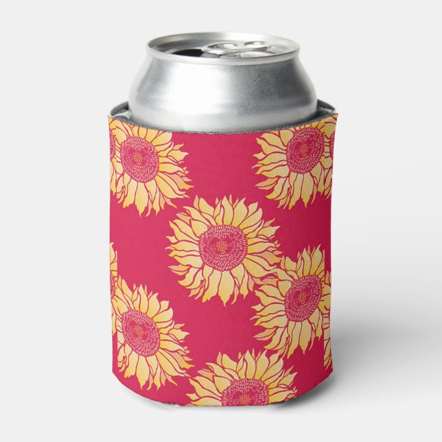 Red Sunflower Coozy Can Cooler (Can Front)