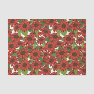 Red Sunflower Pattern Tissue Paper