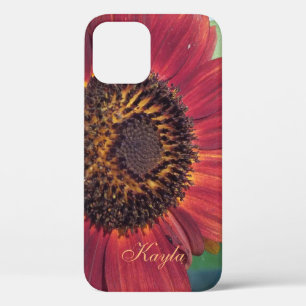 Red Sunflower *personalise* iPhone 12 Case