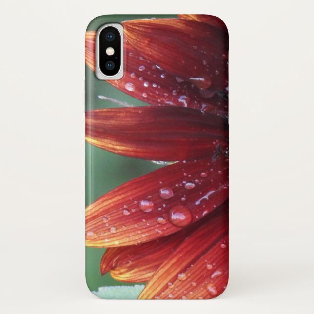 Red Sunflower Petals And Rain Drops Case-Mate iPhone Case (Back)