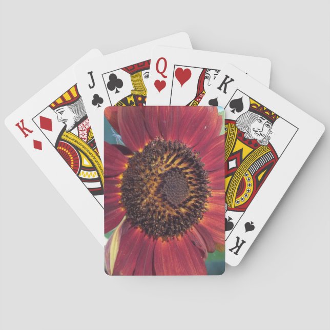 Red Sunflower Playing Cards (Back)