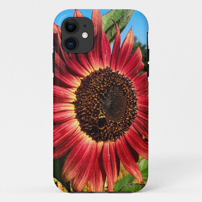 Red Sunflower with Bee Case-Mate iPhone Case (Back)