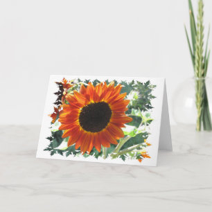 Red Sunflowers Greeting Card