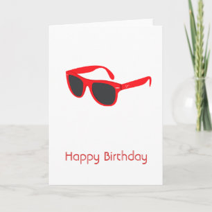 Red Sunglasses Happy Birthday Card