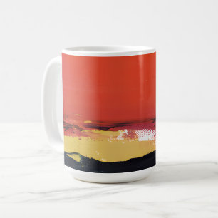 Red Sunset Abstract Coffee Mug