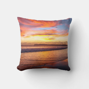 Red sunset at the beach cushion
