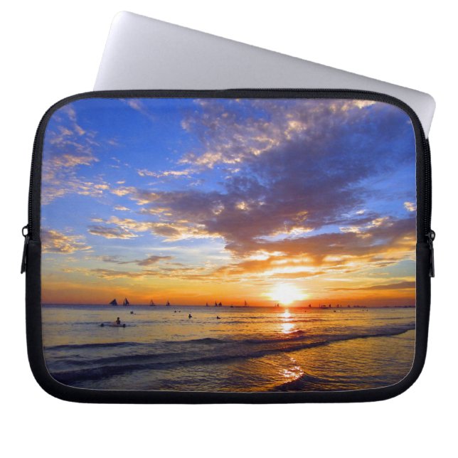 red sunset boracay laptop sleeve (Front)